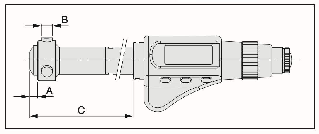 TESA Imicro Digital Capa invändig trepunktsmikrometer för Holtest, Ø4–4.5 mm