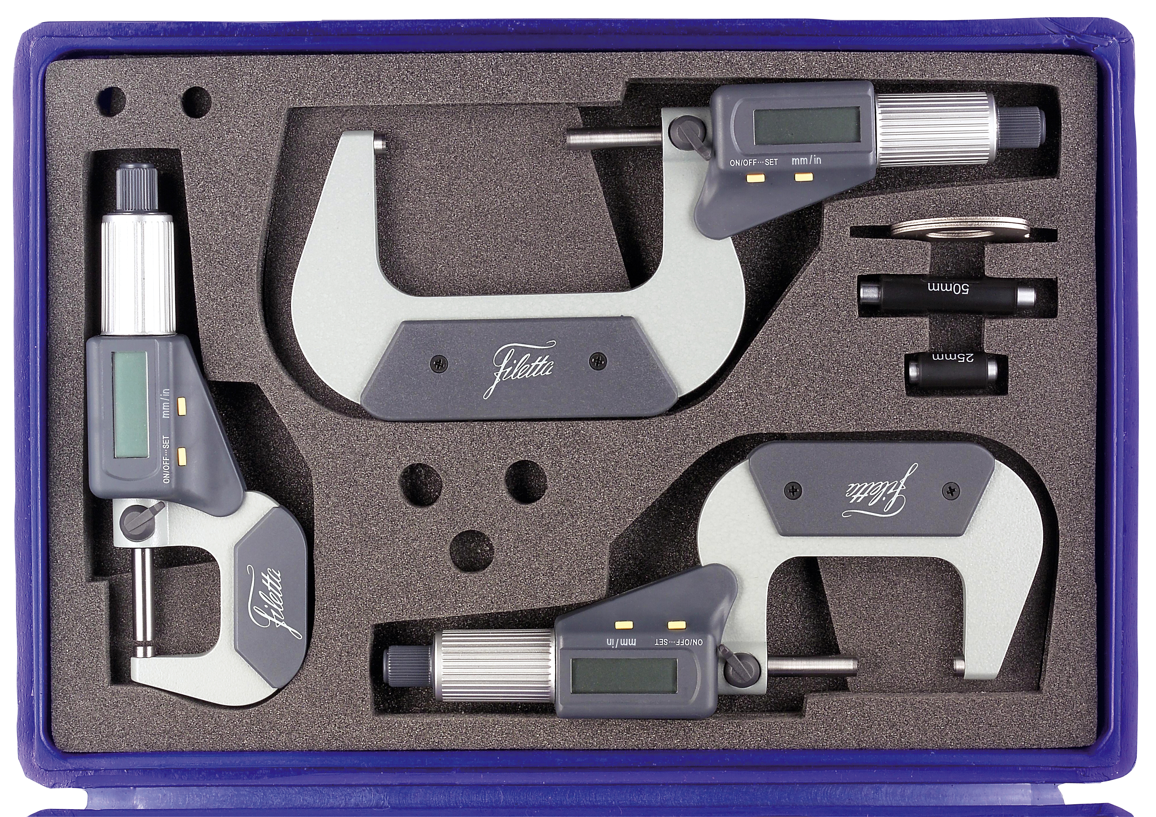 Digital mikrometer, set 0-75mm