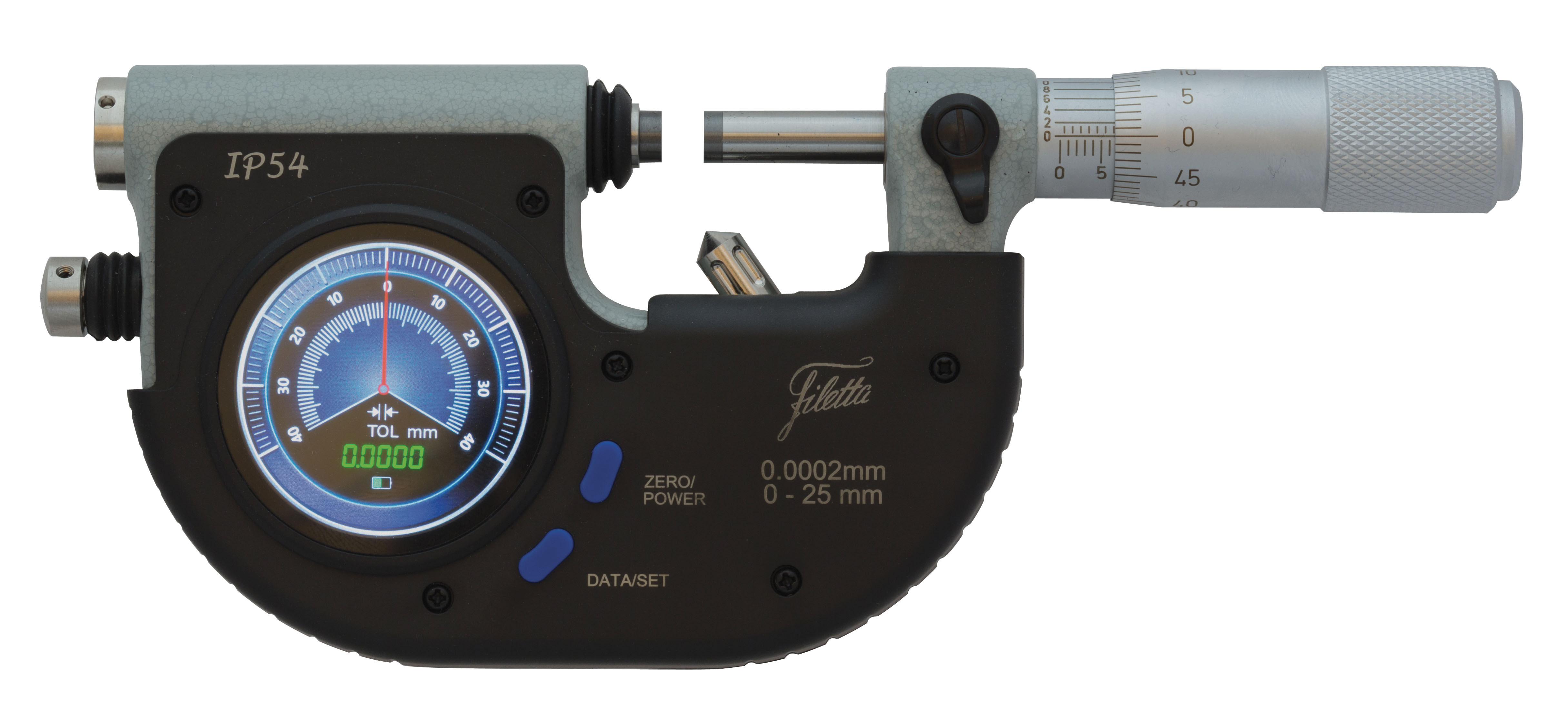 Toleransmikrometer med digital precisions-mätklocka IP54 och Bluetooth