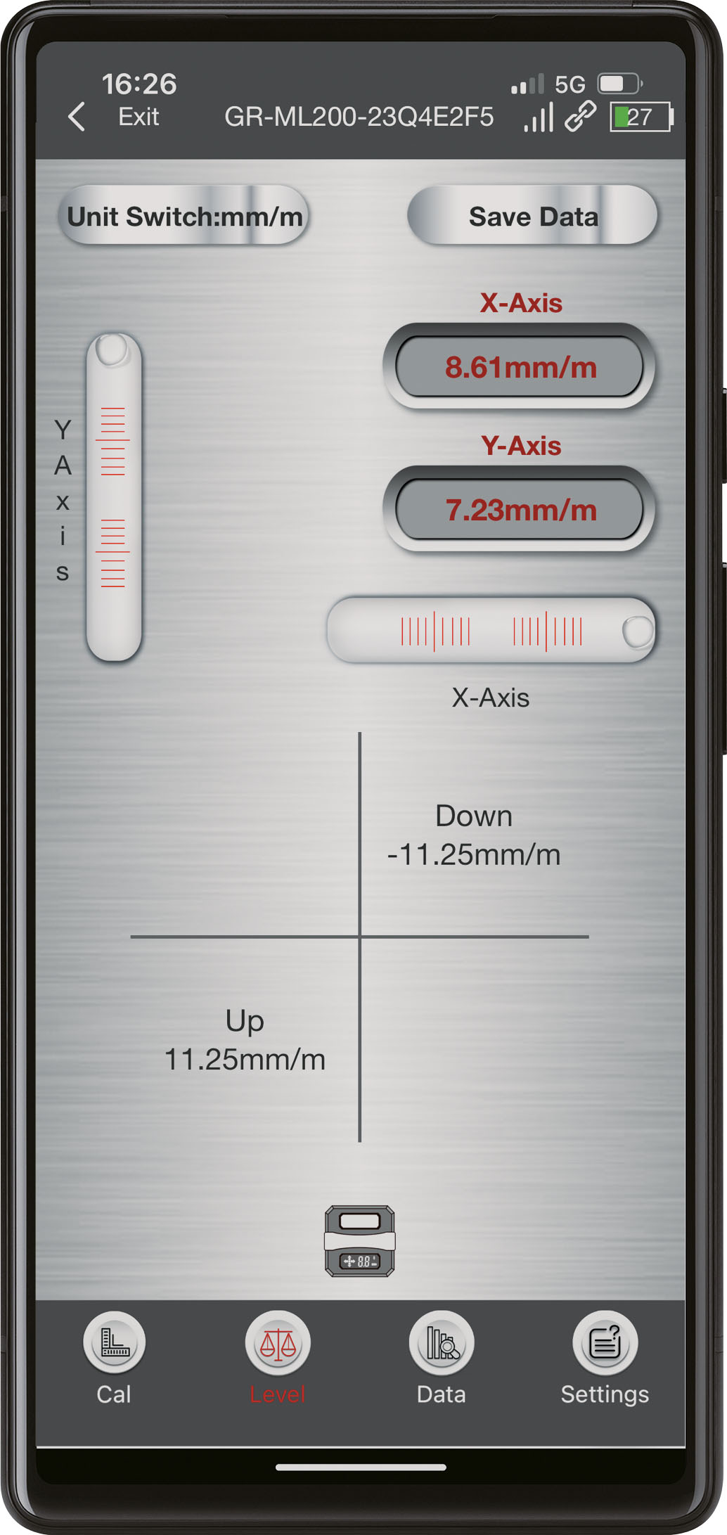 Digitalt vattenpass 0.02mm/m